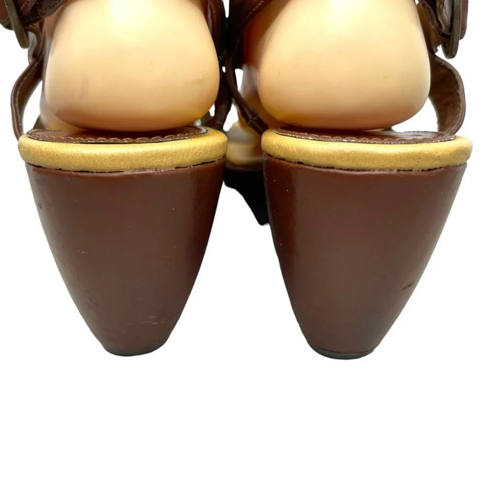 Unlisted Kenneth C. Womens Super Buy Brown Faux Leather Platform Wedge Size‎ 9.5